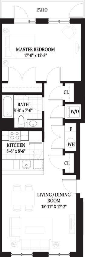 Floor Plan - Villas One Bedroom