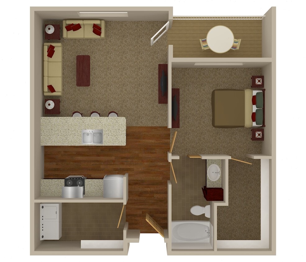 Floor Plan - 1 Bedroom 1 Bathroom