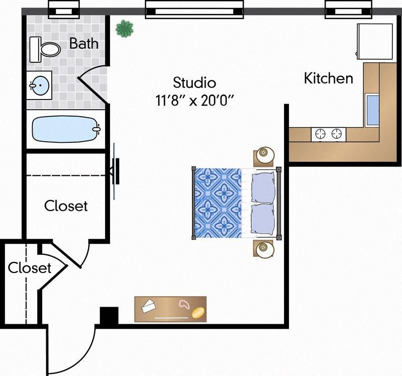 Floor Plan - Renovated Studio 07 Tier