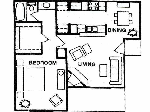 1BR/1BA - 1C