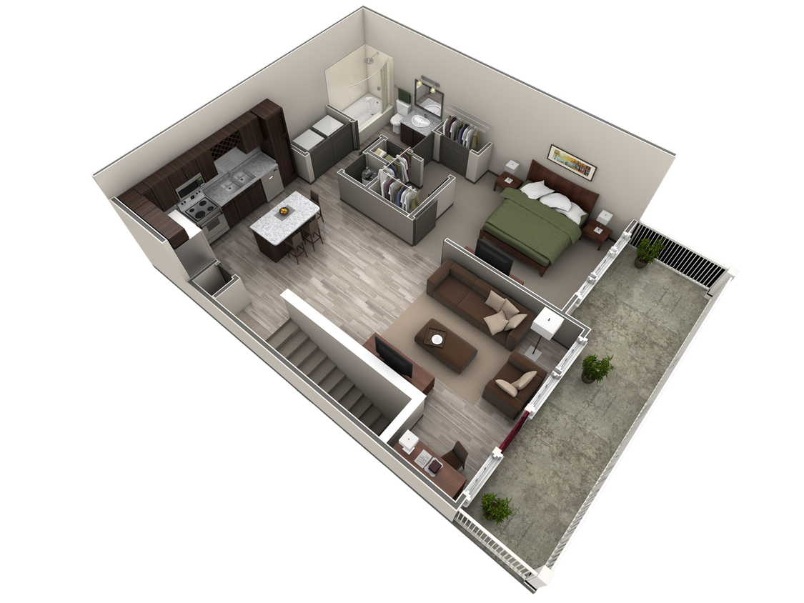 Floor Plan - 1 BR Designer Overlook