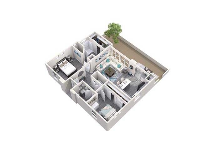 Floor Plan - Two Bedroom Two Bathroom