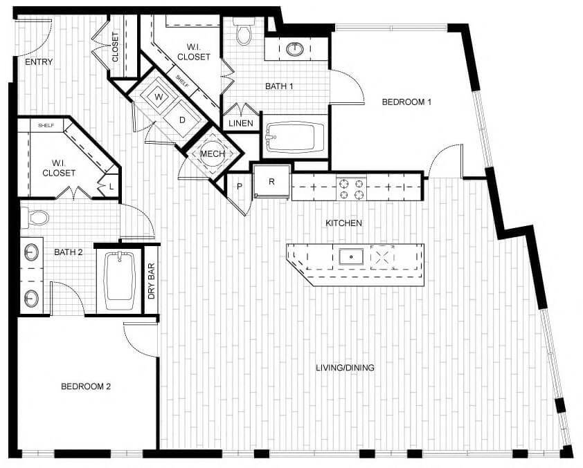 Floor Plan - 2 Bed/2 Bath-F_C03