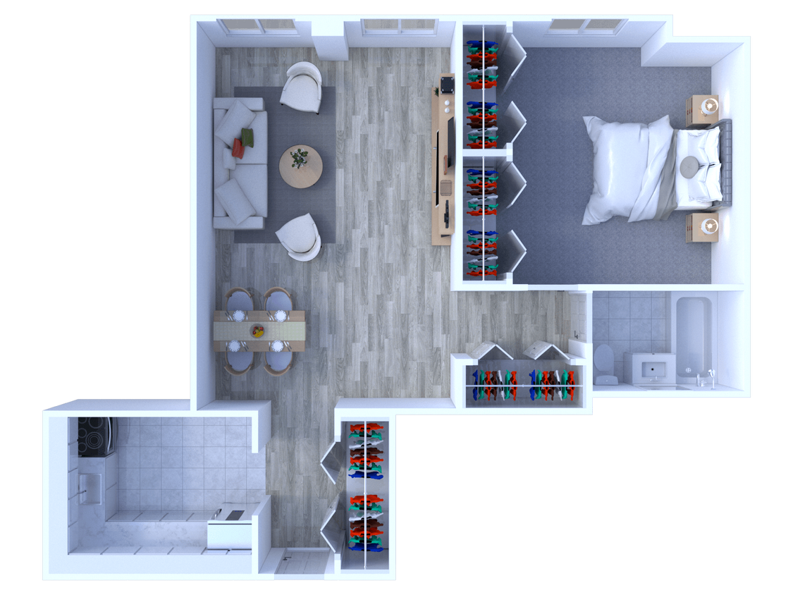 Floor Plan - 1 Bedroom Floor Plan A1
