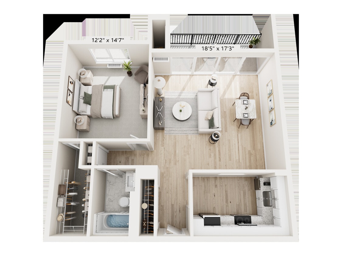 1BR/1BA - One Bedroom