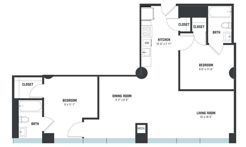 Floor Plan - B4 Two Bedroom