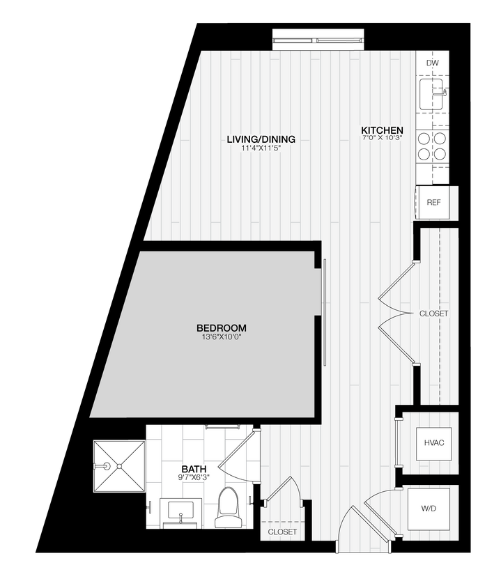 Floor Plan - 1 Bed/1 Bath JR-B4