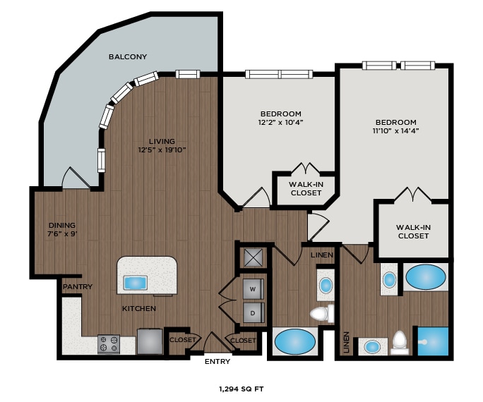 Floor Plan - 1294 Sq Ft