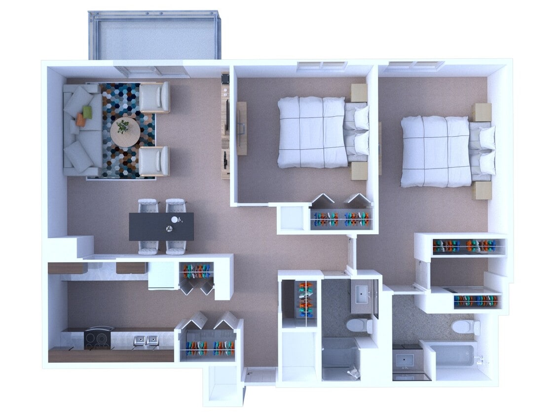 Floor Plan - 2 Bedrooms Floor Plan B2