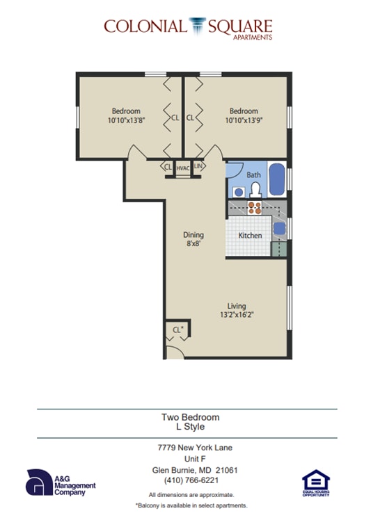 CS - 2B1B L-Shape - Two Bedroom - L Shape