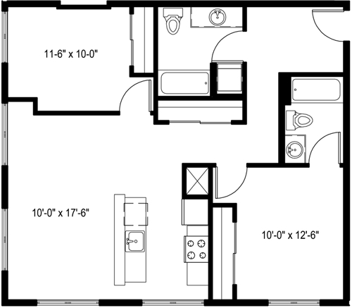 Floor Plan - 2 Bedroom E