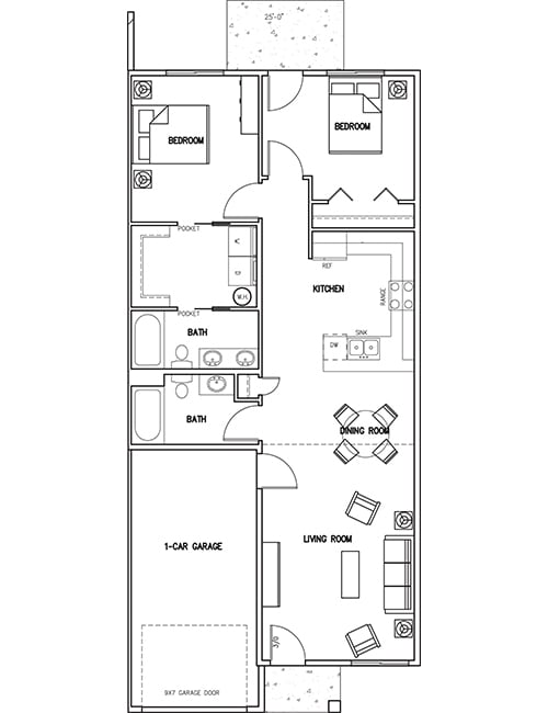 Floor Plan - 2 Bedroom 2 Bathroom