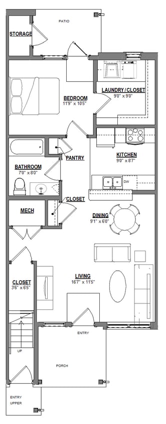 Floor Plan - 1 x 1