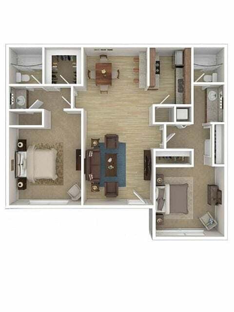 Discover the elegance of our modern two-bedroom apartment with stylish interiors and smart layout. - B2R