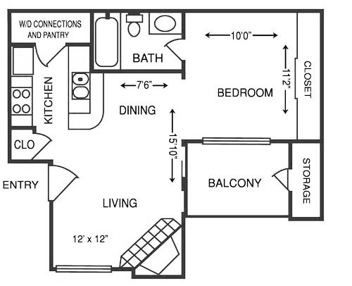 Floor Plan - 1 Bedroom