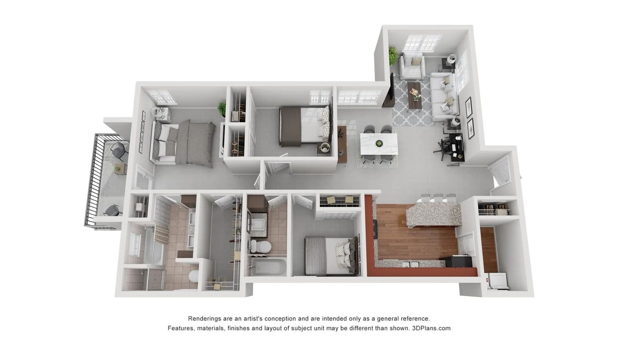 The Magnolia floorplan offers three beds, two baths. - The Magnolia