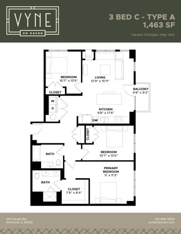 Final - Vyne On Haven - Floor Plans - 3 BED C - TYPE A - 3 BED - C TYPE A