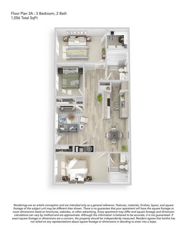 Floor Plan - 3x2 A Upgraded