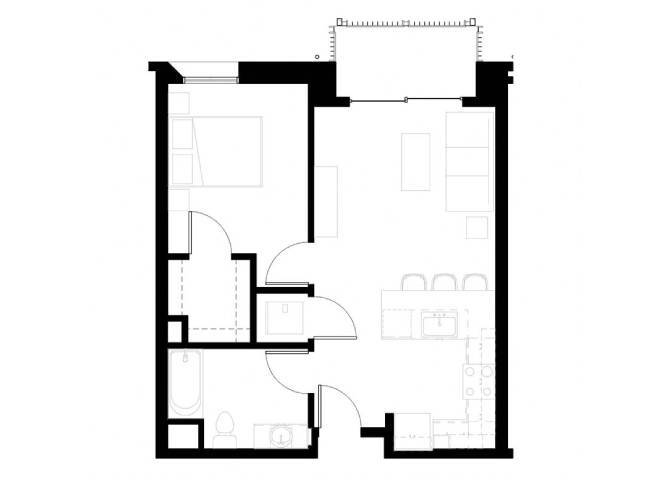 Floor Plan - 1x1 A1