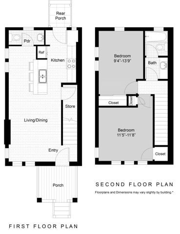 926 sqft - 2-Bed TH