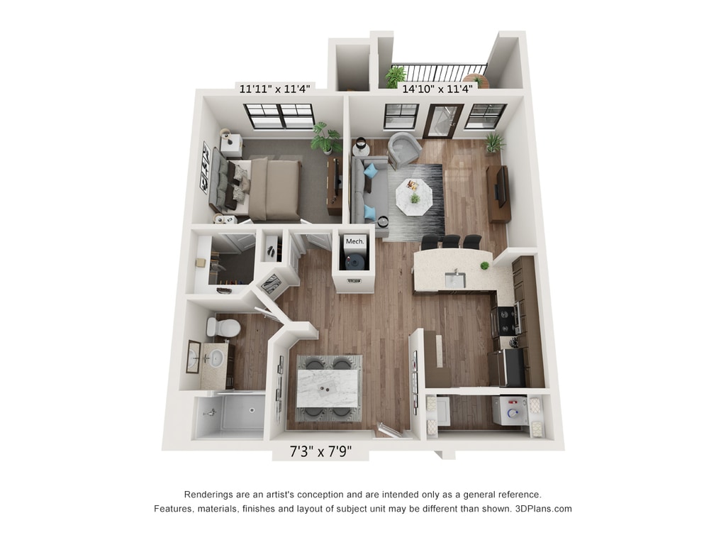 Floor Plan - 1C - The Monroe