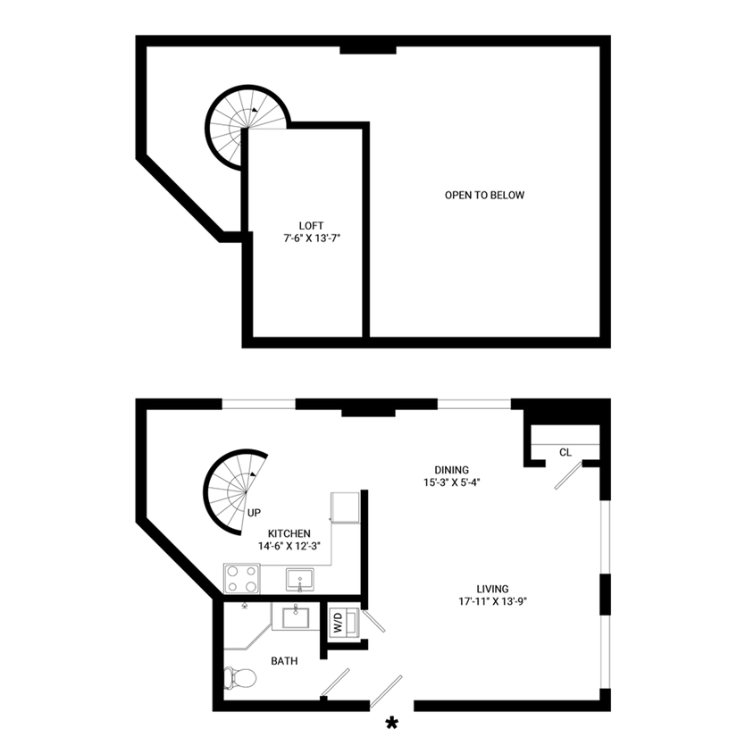 Floor Plan - The Brooklyn - Urbane One Bedroom Apartment Hom...