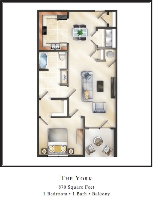 Floor Plan - The York with Balcony