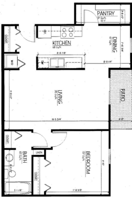 1BR/1BA - 1 Bed, 1 Bath - 764 sq ft