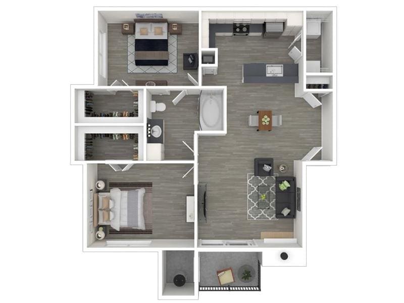 Floor Plan - 2 Bedroom 1 Bathroom - 916