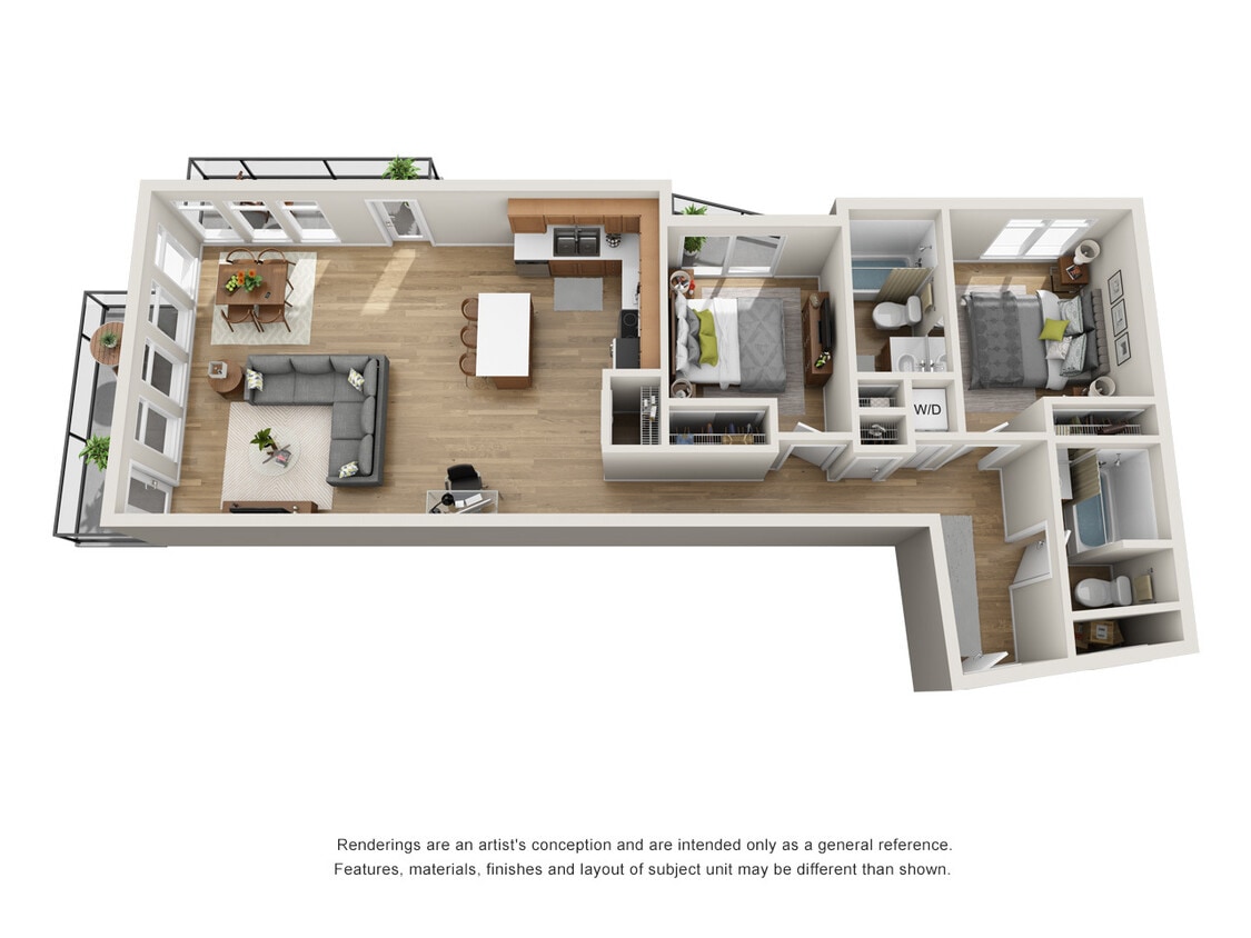2x2 A floor plan Chelsea Heights - 2x2 A