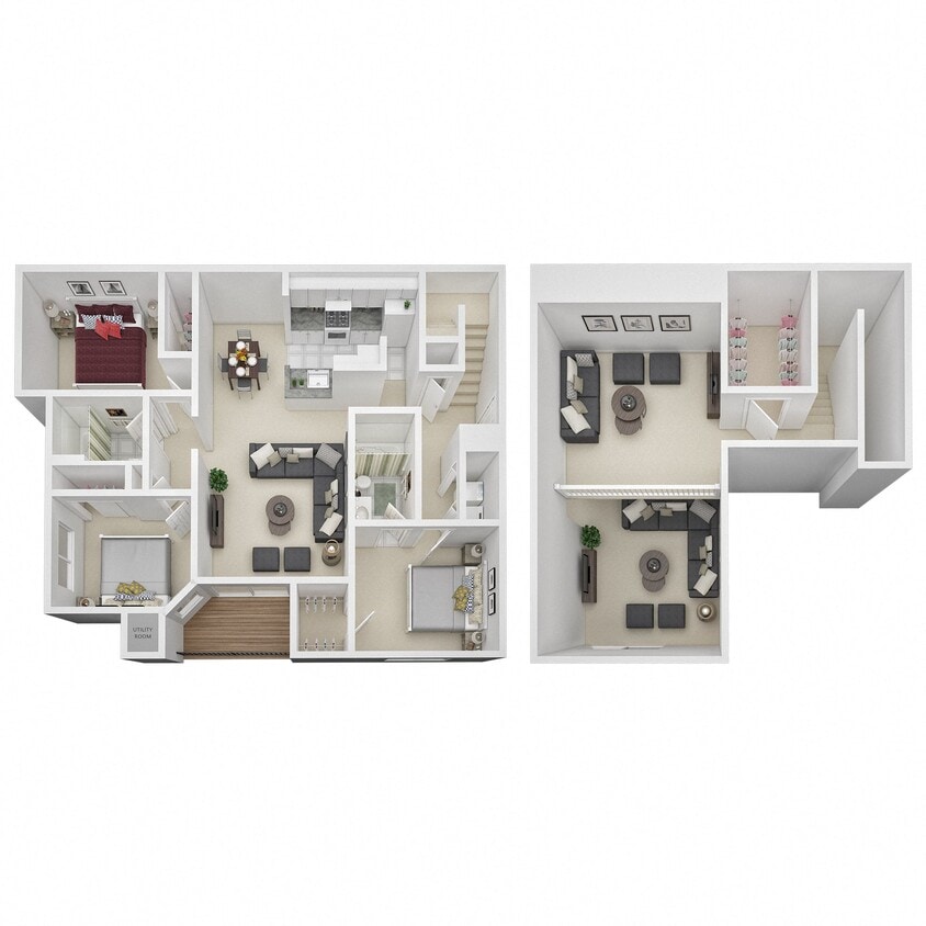 Floor Plan - 3 Bed 2 Bath Loft - CL1