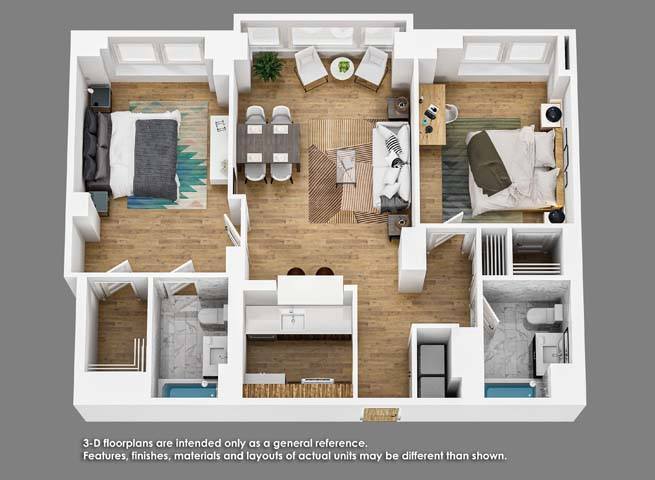 Floor Plan - 2 Bedroom 2 Bath- B05
