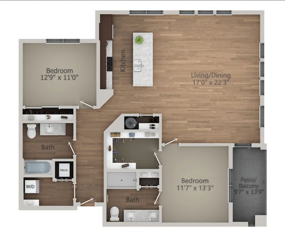 Floor Plan 2G | Arrabelle Apartments | Apartments in Cedarburg, WI - 2G
