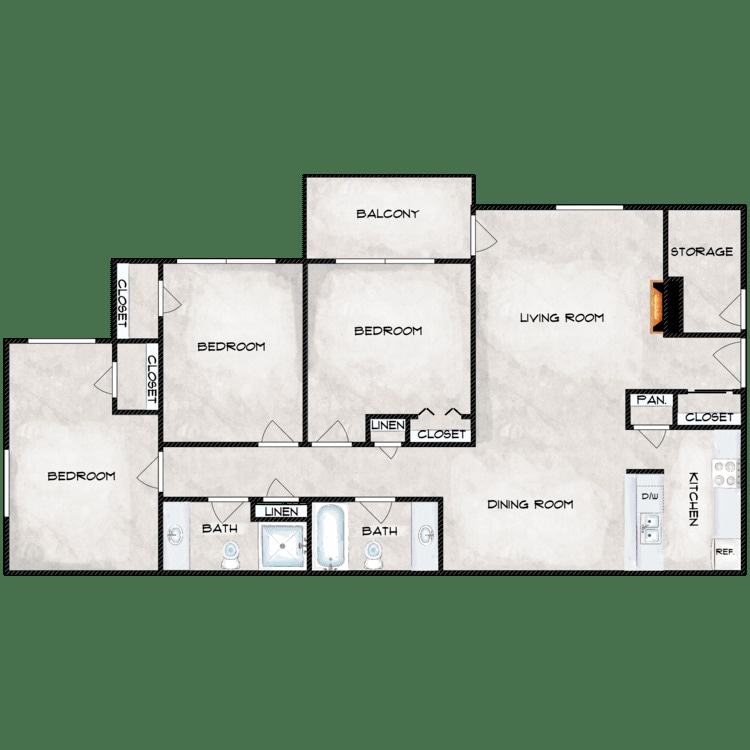 Floor Plan - 3 BR C	