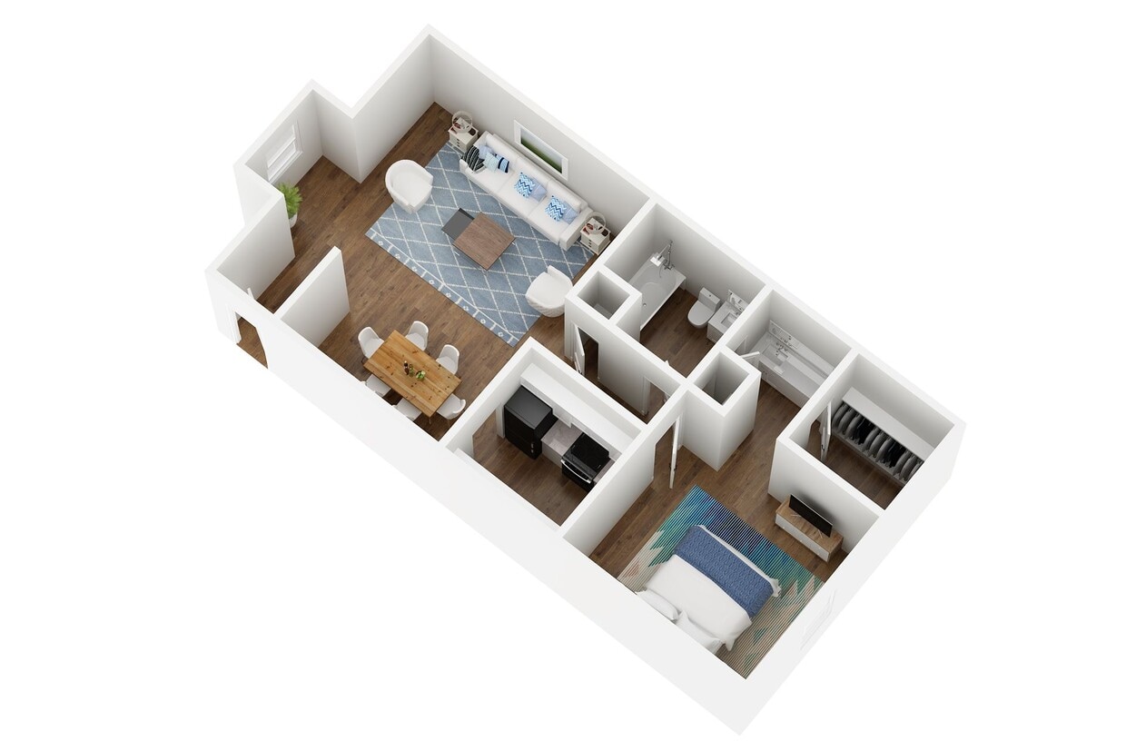 Floor Plan - 1 BR 1 BA