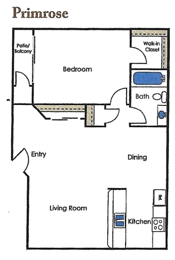 Floor Plan - One Bedroom One Bath