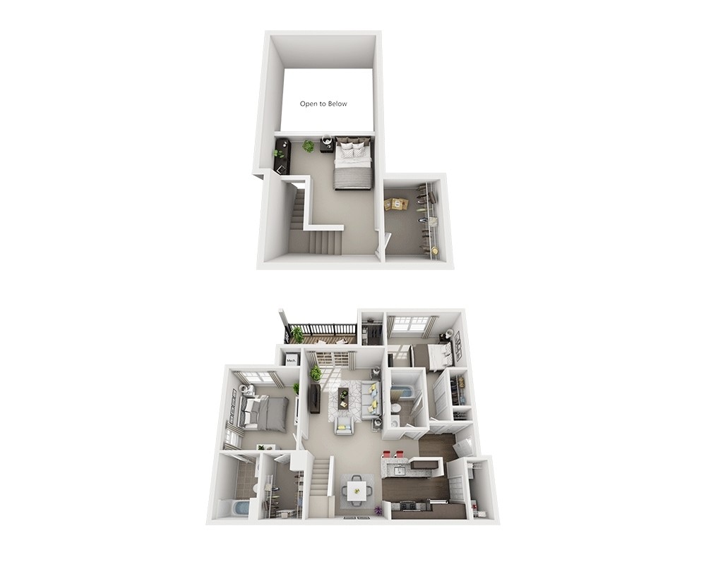 Floor Plan - Two Bedroom Loft B2AL