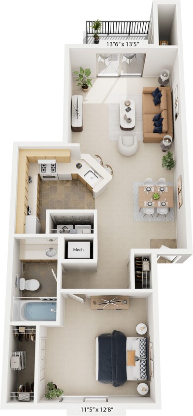 Floor Plan - One Bedroom