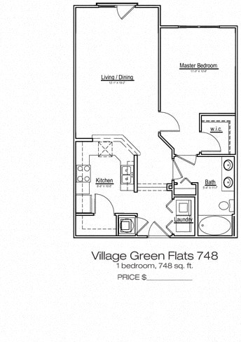 Floor Plan - Village Green Flats 748