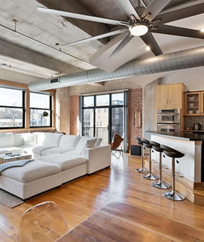 Living room w/ Balcony - Grace Lofts