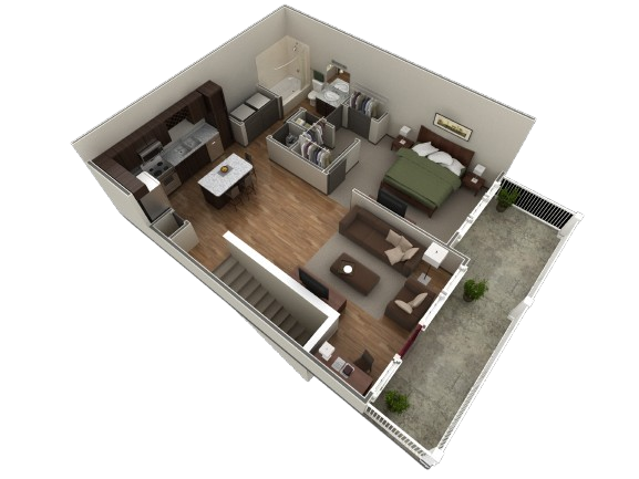Floor Plan - 1 BR Designer Overlook