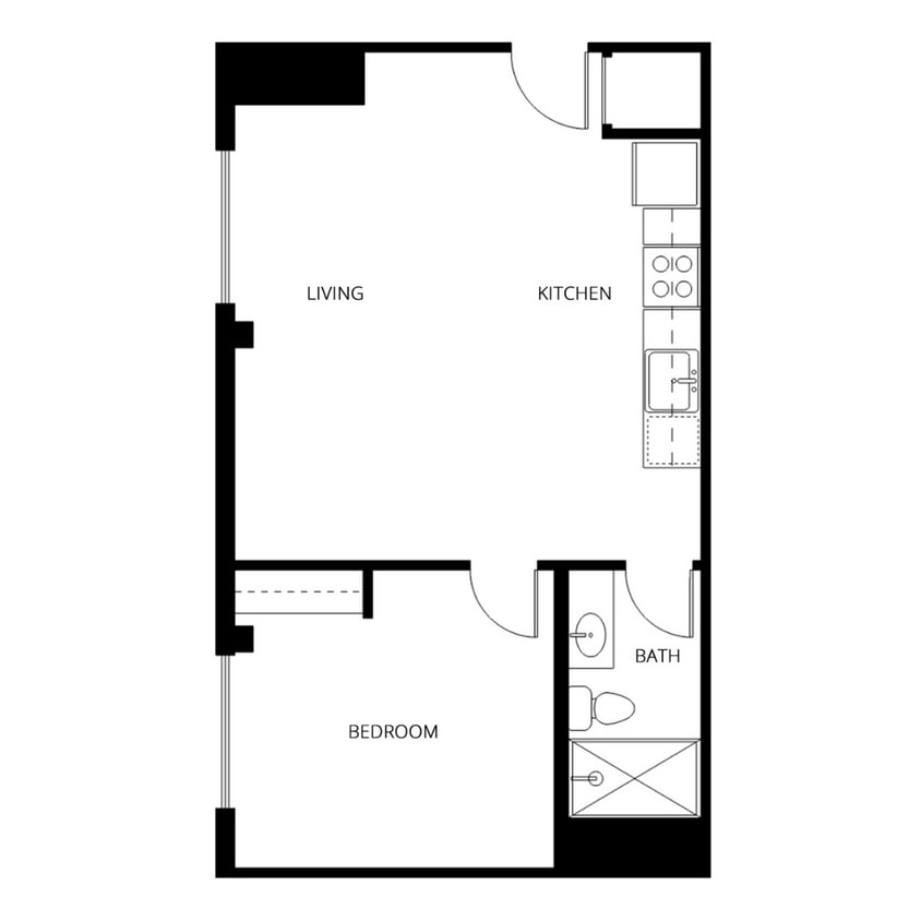 1 Bed | 1 Bath | 541 SQ FT - A1-AB