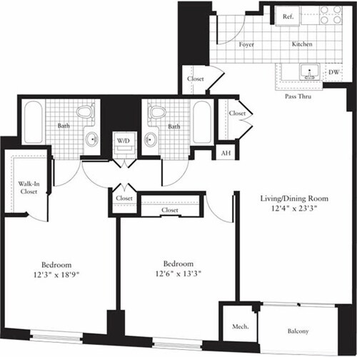 Floor Plan - 2 Bedrooms A