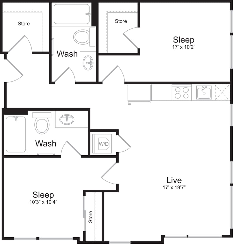 Floor Plan - 2 Bedroom B