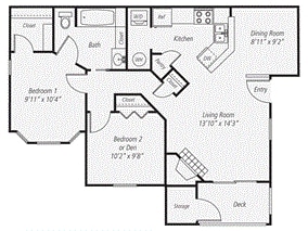 2br/1ba - 2x1