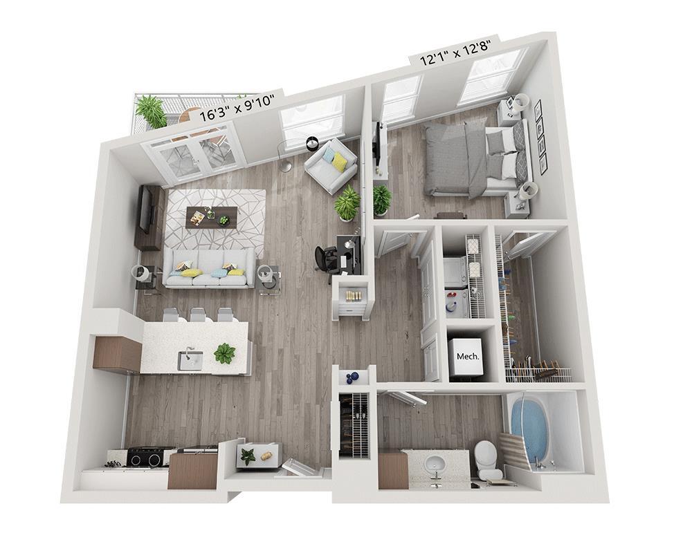 Floor Plan - One Bedroom A1L
