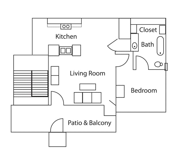 1BR/1BA - One Bedroom 