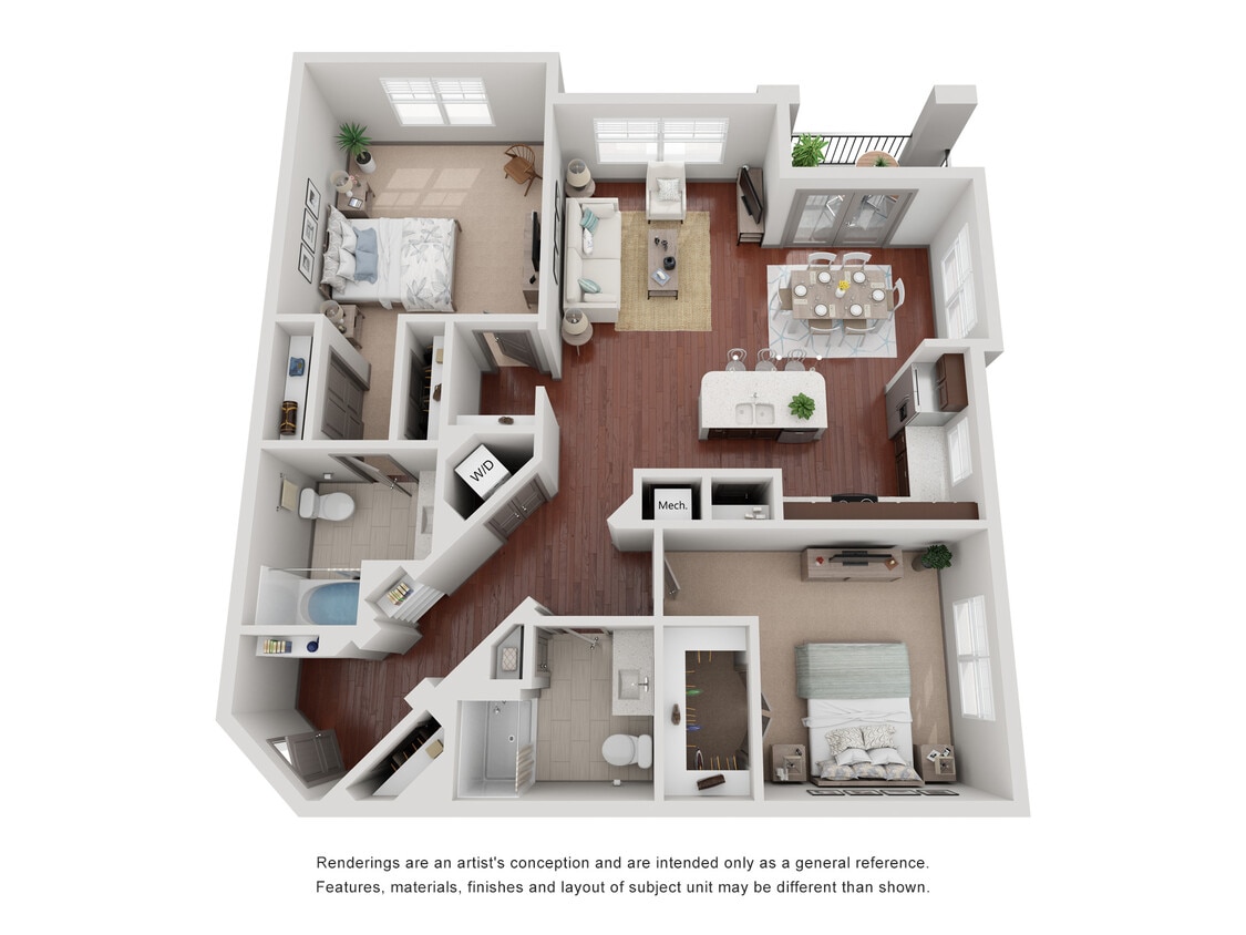 Floor Plan - B1234 Two Bed Floor Plan