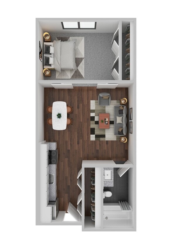 Floor Plan - 1 Bedroom 1 Bathroom Apartment