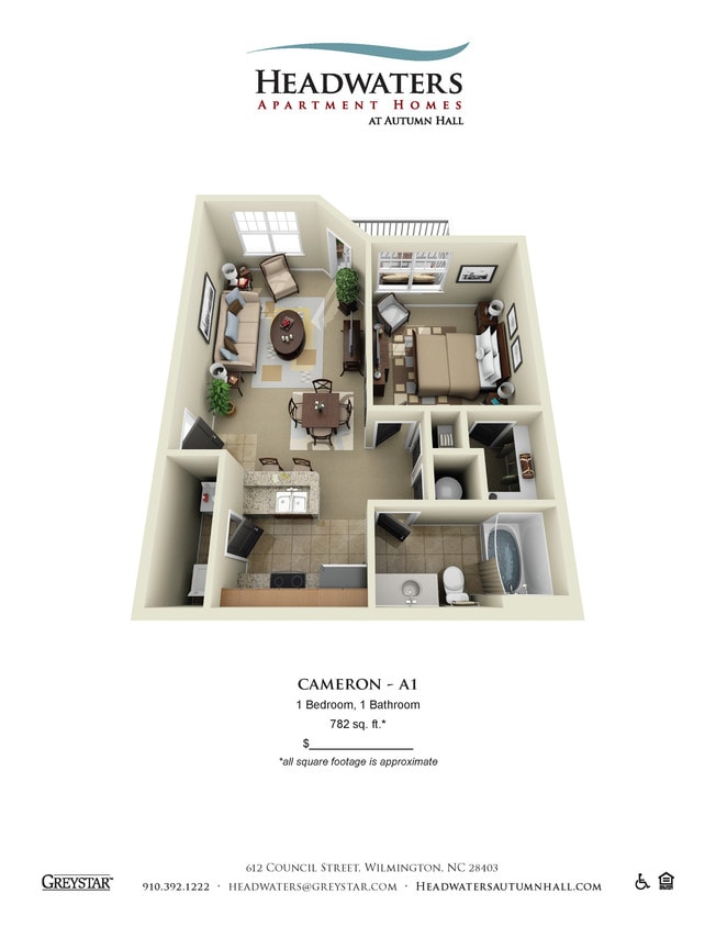 Floor Plan - 1 Bedroom 1 Bath